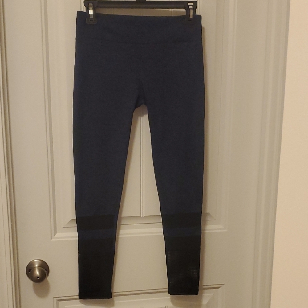 Womens Lanston Sport Blue Athletic Quick Wicking Leggings with Ankle Me Size M